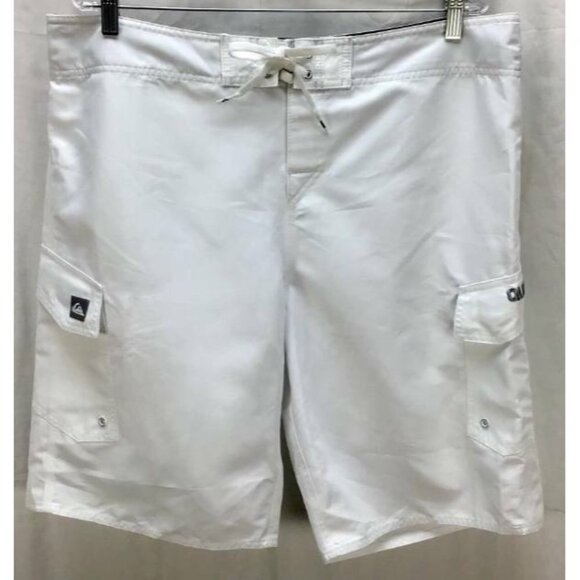 Quiksilver Other - QuikSilver Swimwear 38 White Board Shorts High Rise Pockets Mens New 1273